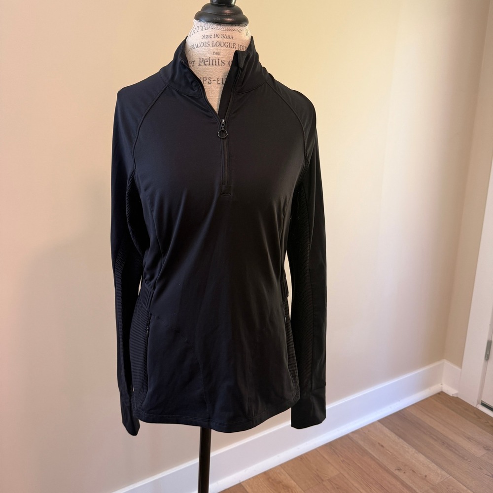 Fabletics Women's Black‎ Rosalia Performance Long Sleeve Athletic Shirt Size L